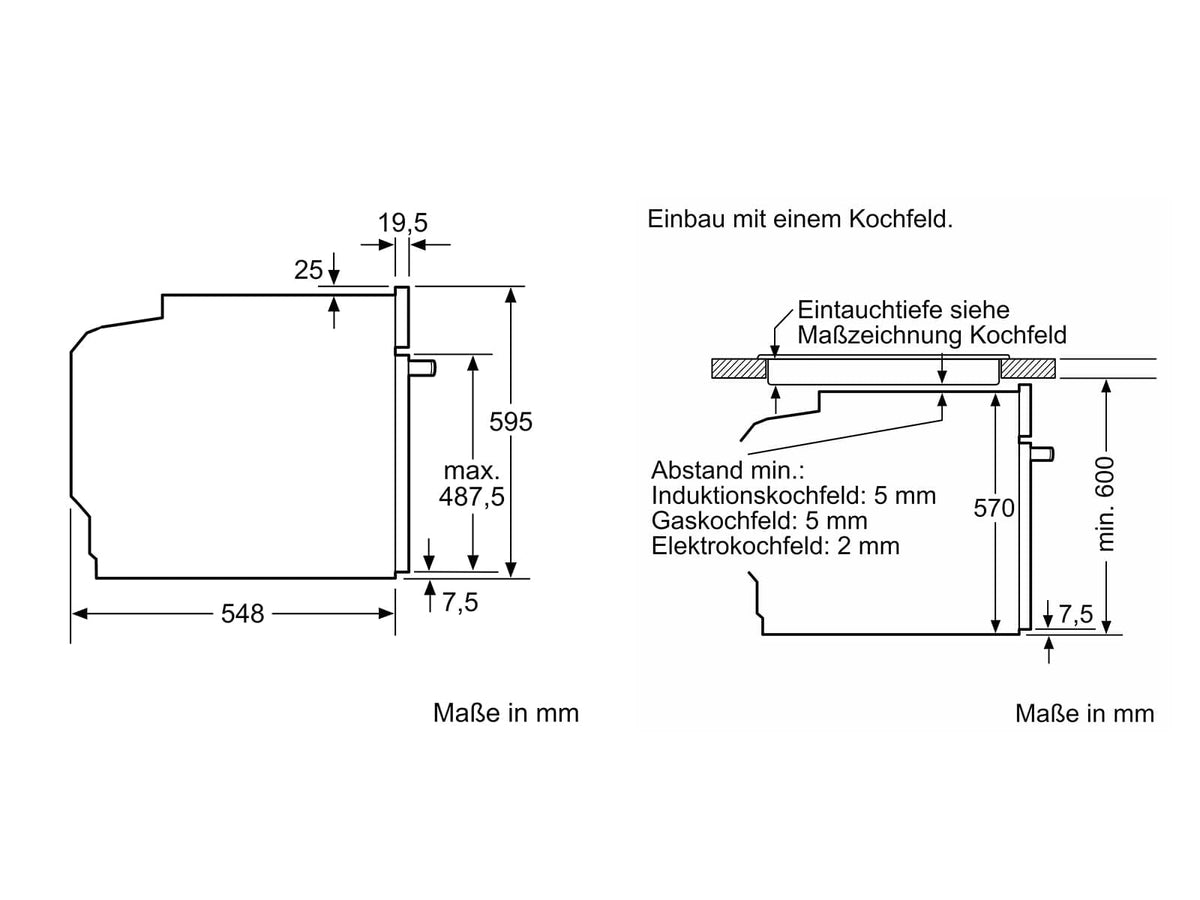 Bosch HBA272BB3, Stiftung Warentest GUT (2,0)*, Serie 4 Einbau-Backofen 60 x 60 cm, Pyrolyse-Selbstreinigung & Hydrolyse