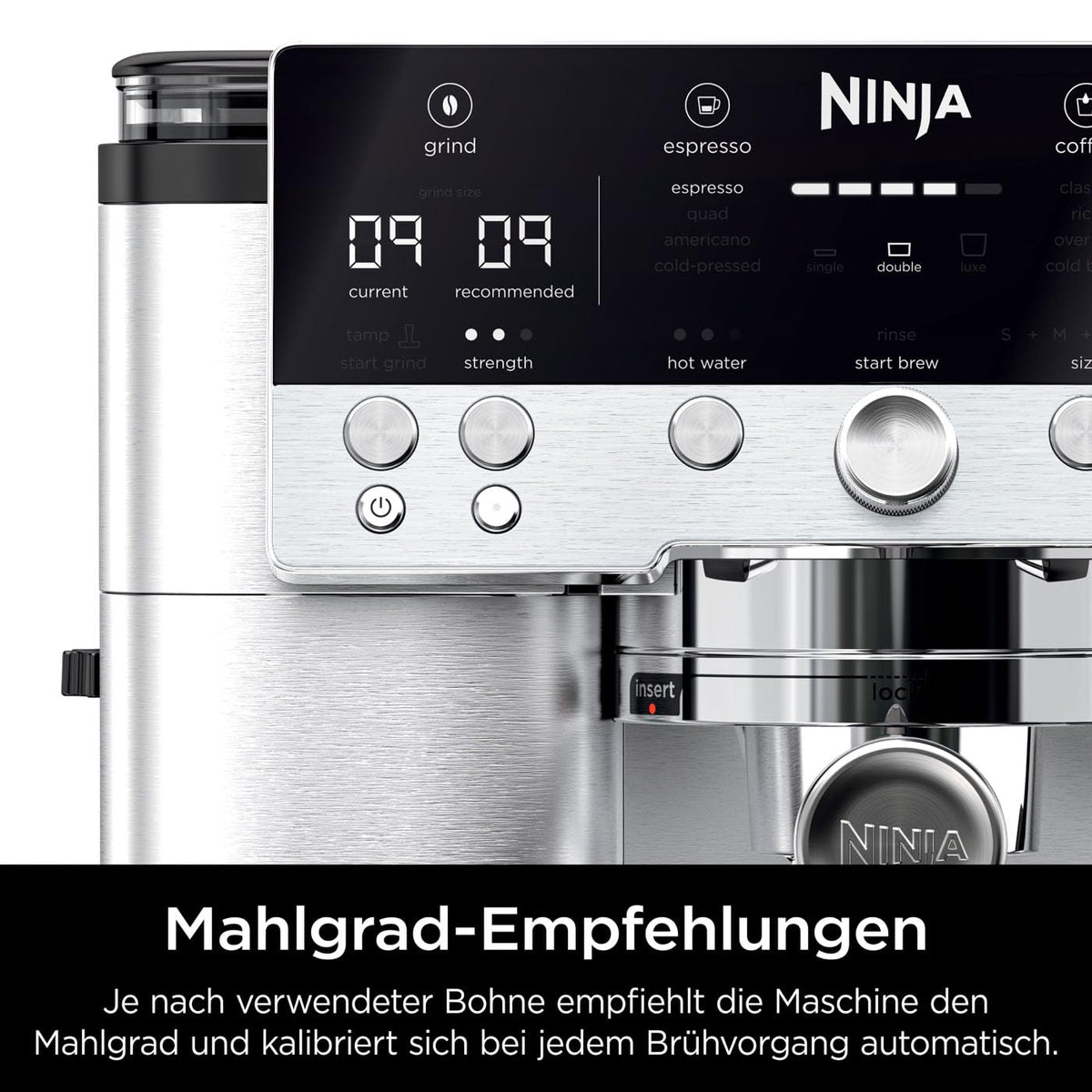 Ninja Luxe Premier 3-in-1 Kaffeemaschine, Espresso & Cold Brew, Grau-Metall
