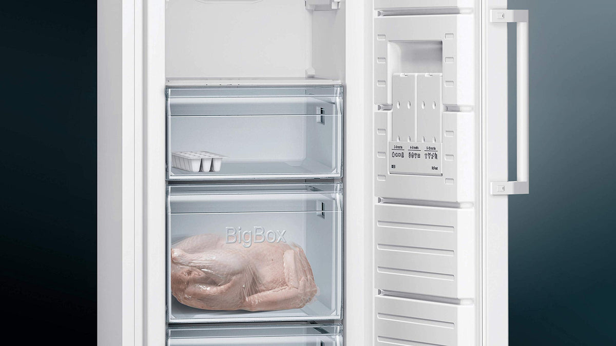 Siemens GS51NAWCV iQ500 Freistehender Gefrierschrank, 161 x 70 cm, 289 L, noFrost nie wieder abtauen, bigBox Platz für großes Gefriergut