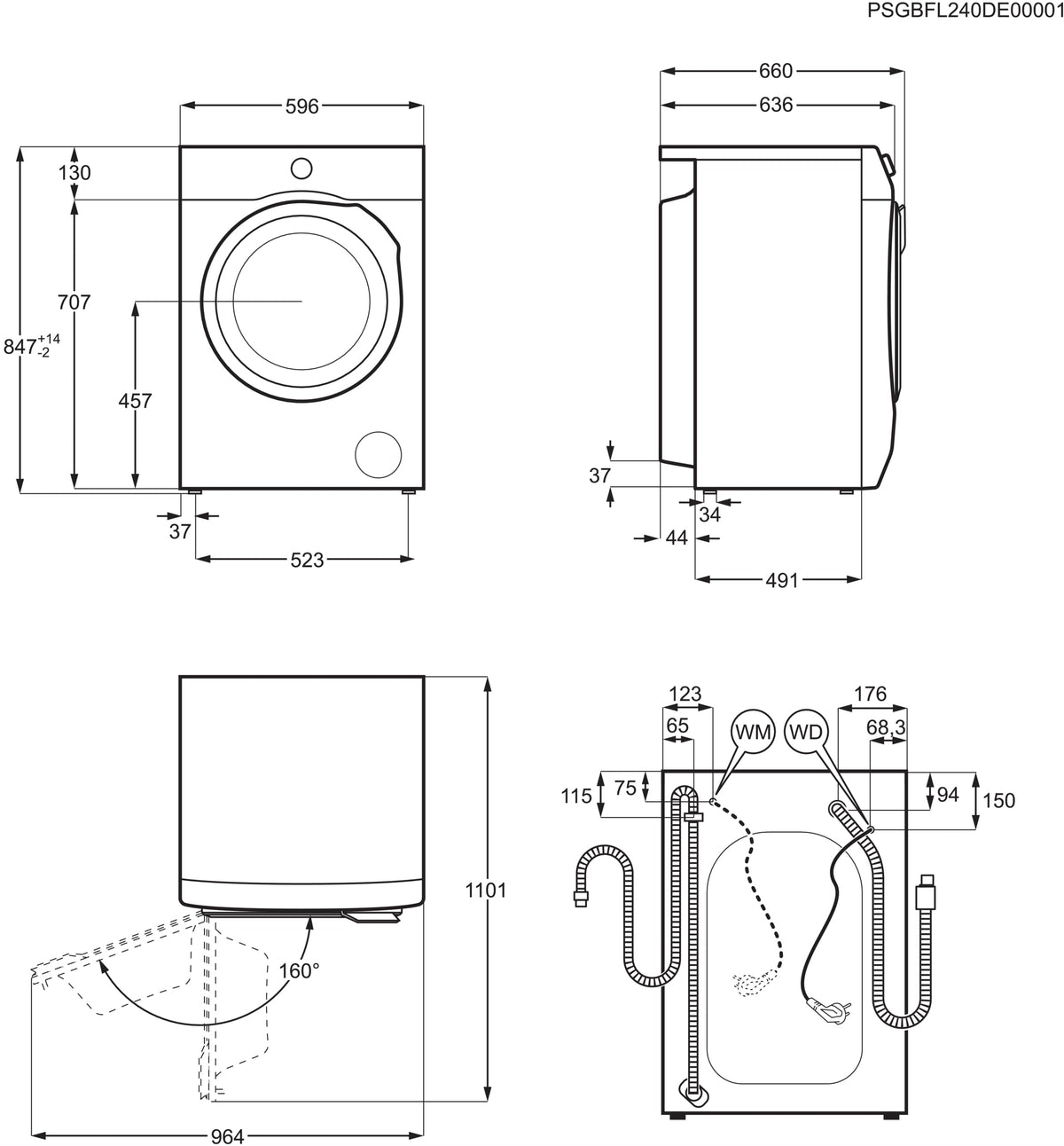 AEG Serie 6000 Waschmaschine 8 kg, ProSense Mengenautomatik, L6AMZ48FL