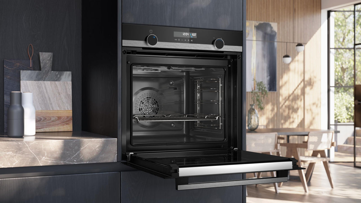 Siemens iQ700 Smarter Einbau-Backofen 60 x 60 cm Edelstahl HB774G1B1