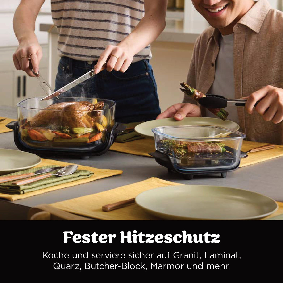 Ninja CRISPi tragbare Heißluftfritteuse, 3,8 l, 4-in-1, 1700 W, Stein