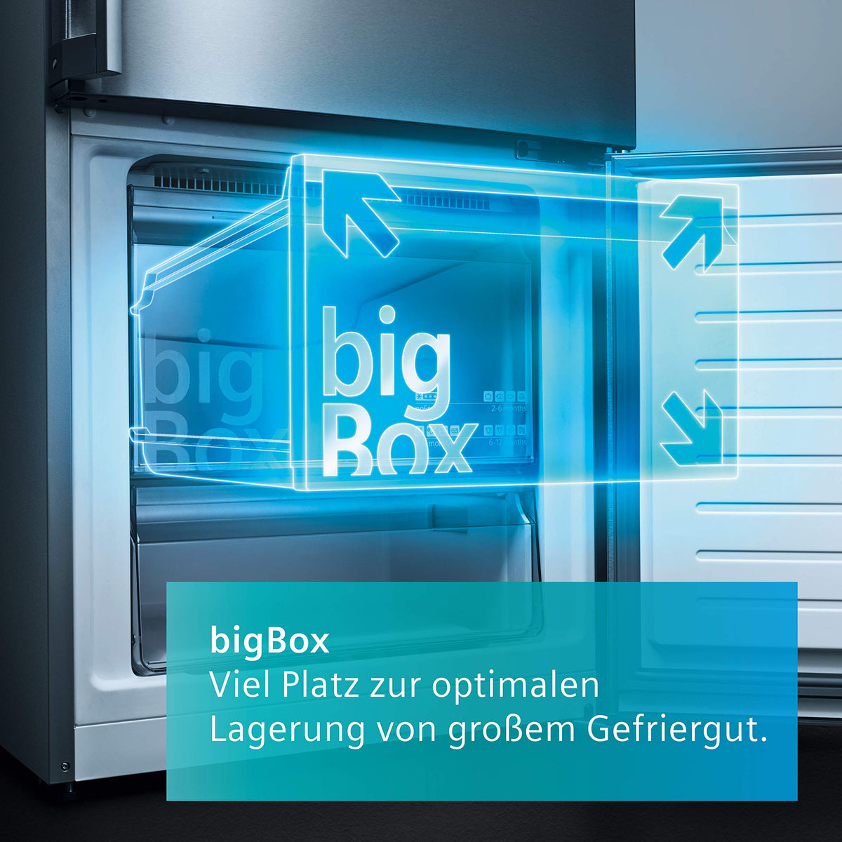 Siemens GS51NAWCV iQ500 Freistehender Gefrierschrank, 161 x 70 cm, 289 L, noFrost nie wieder abtauen, bigBox Platz für großes Gefriergut