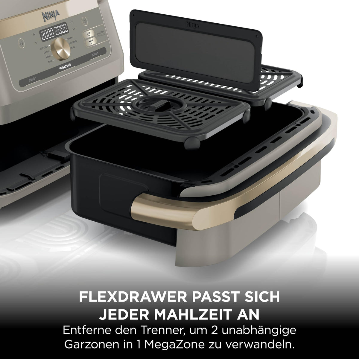 Ninja Foodi FlexDrawer Heißluftfritteuse, 10,4 L, Dual Zone, Schwarz