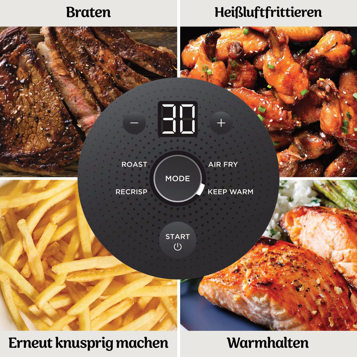 Ninja CRISPi tragbare Heißluftfritteuse, 3,8 l, 4-in-1, 1700 W, Stein